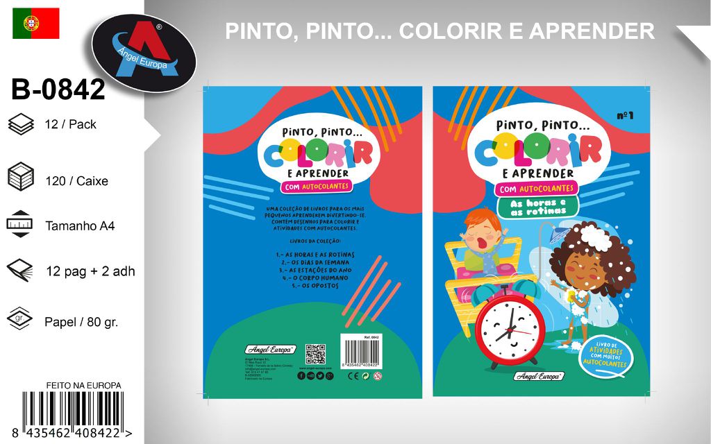 Livro para Colorir e Aprender - As Horas e as Rotinas