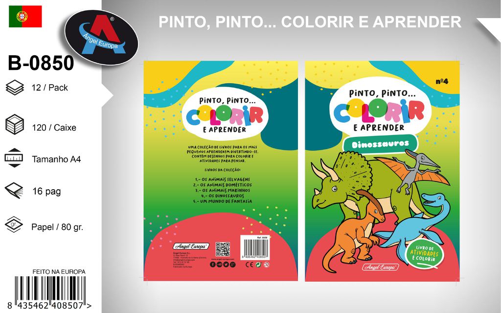 Livro para Aprender e Colorir - Dinossauros