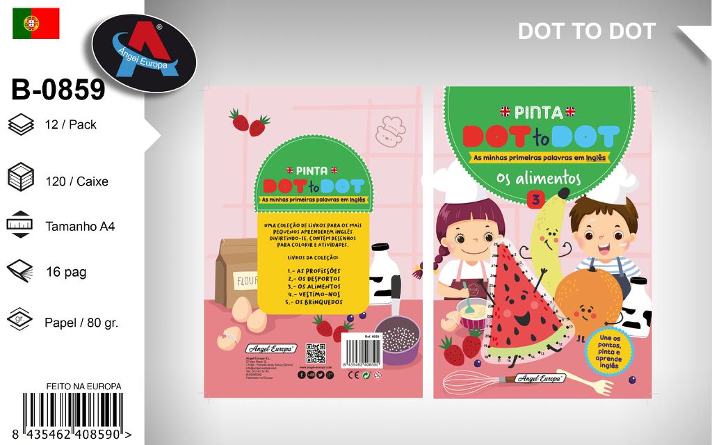 Livro "Dot to Dot - As Minhas Primeiras Palavras em Inglês" Os Alimentos