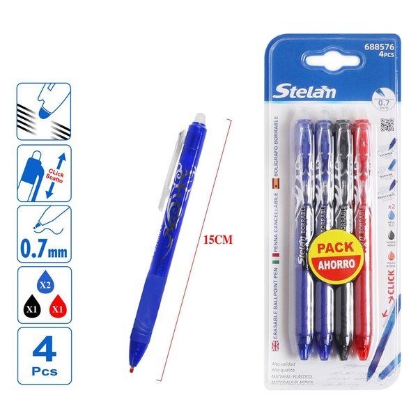 Caneta Esferográfica Apagável 0.7 mm (4 unidades)