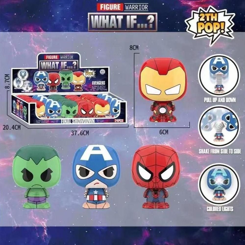 Mini Figura Marvel Cabeçuda com Luz (Modelos Sortidos)