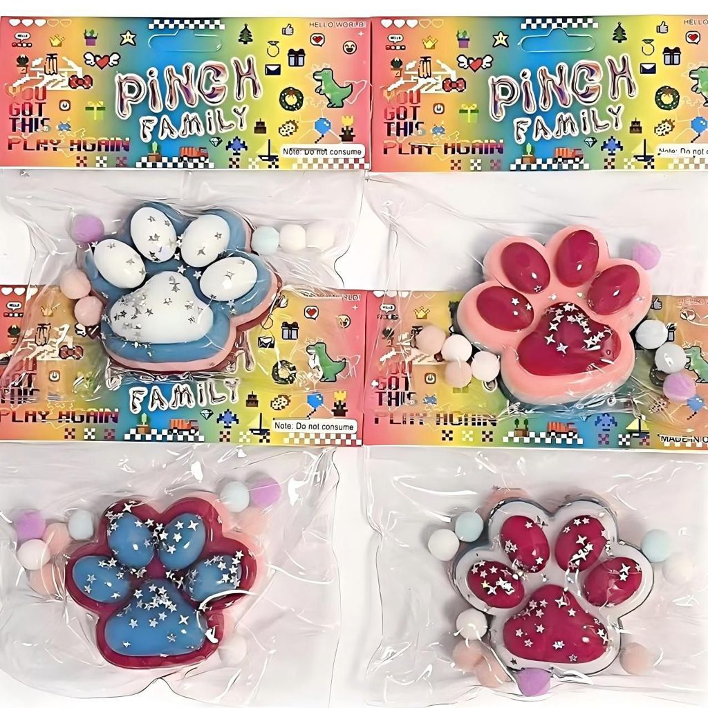 Squishy Pata de Gato Pinch Family com Brilhantes