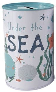 Mealheiro de Metal Infantil 8 x 12,5 cm - Fundo do Mar