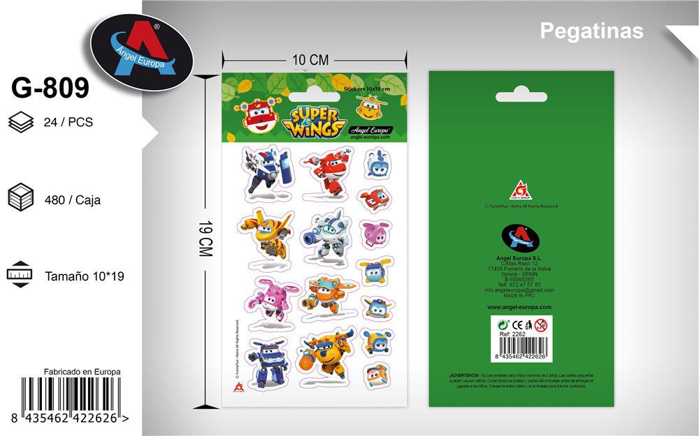 Autocolantes Tema Super Wings 10 x 19 Cm