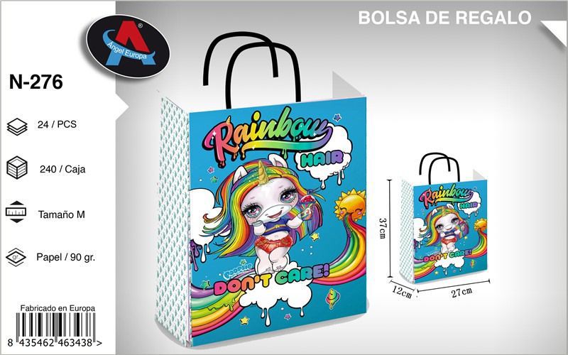 Pack 24 Sacos de Presente Tema Poopsie M 27 x 37 x 12 Cm