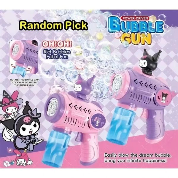 Pistola Automática de Bolhas de Sabão Kuromi