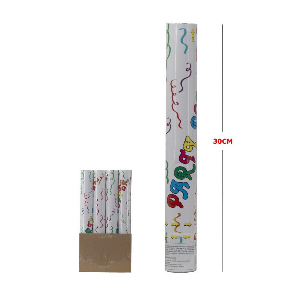 Canhão de Confettis Branco Party 30 Cm