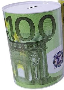 Mealheiro de Metal Notas de Euro 15 x 22 cm - Nota de 100 €