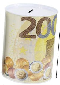 Mealheiro de Metal Notas de Euro 12 x 16 cm - Nota de 200 €