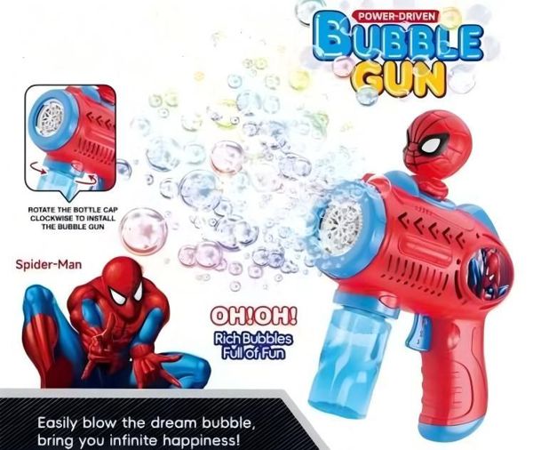 Pistola Automática de Bolhas de Sabão Spider-Man