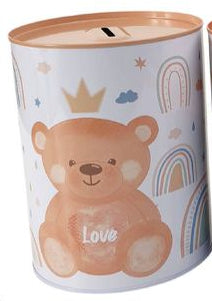 Mealheiro de Metal Infantil 12 x 16 cm - Ursinho