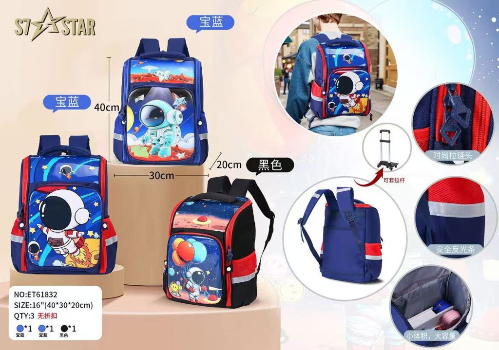 Mochila Escolar Infantil Foguetão