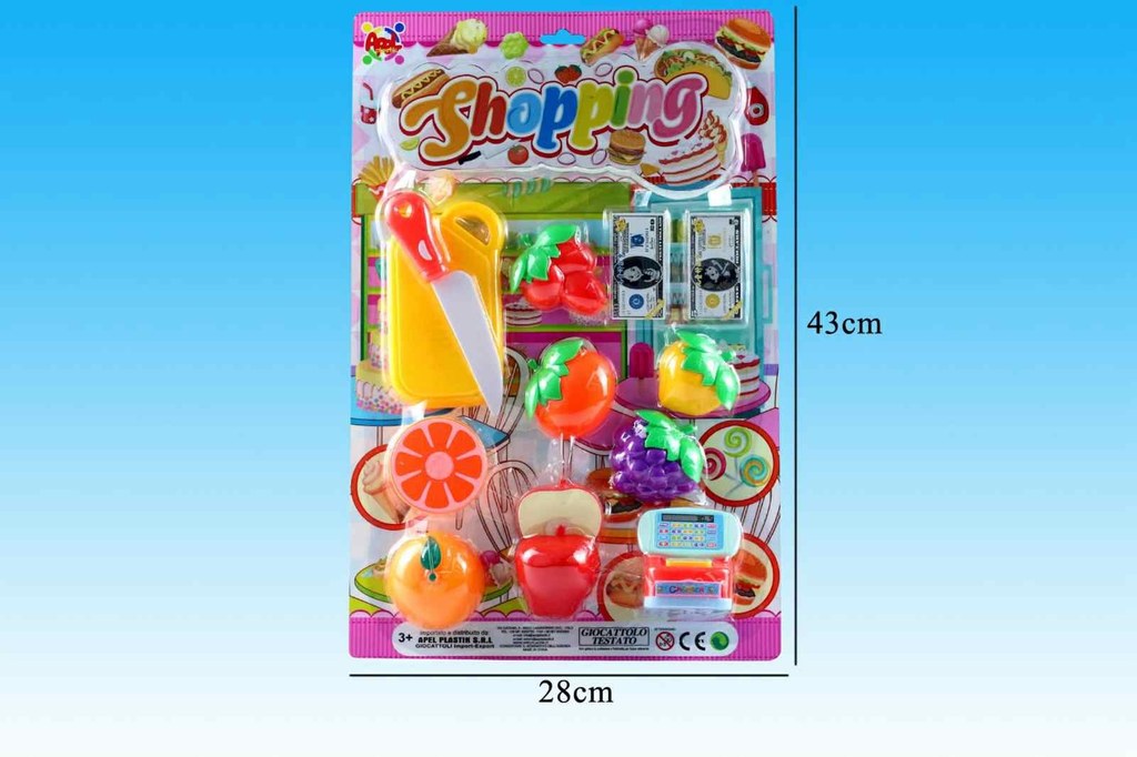 Conjunto Supermercado com Frutas para Cortar 43 x 28 Cm