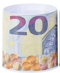 Mealheiro de Metal Notas de Euro 9 x 9,5 cm - Nota de 20 €
