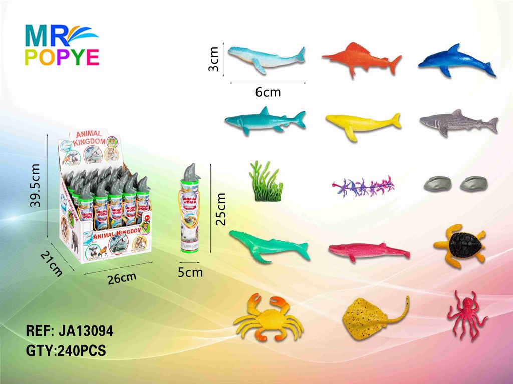 Conjunto de Animais Marinhos 12 Peças