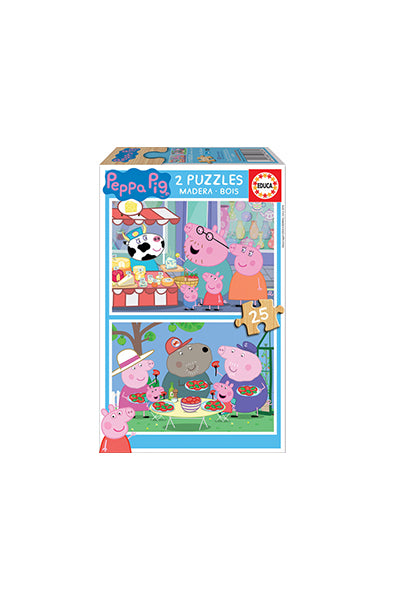 Jogo Educa puzzle madeira 2x25 Peppa Pig