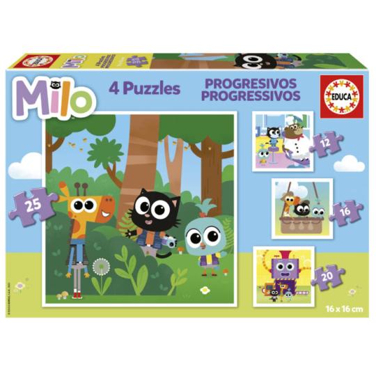 Jogo Educa puzzle progressivo 12-16-20-25 Milo