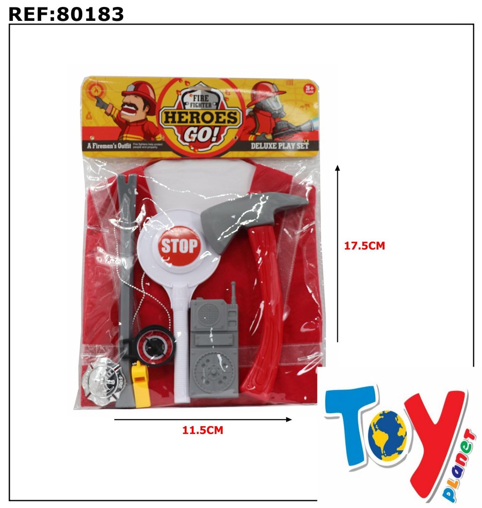 Conjunto de Bombeiro com Colete e Acessórios