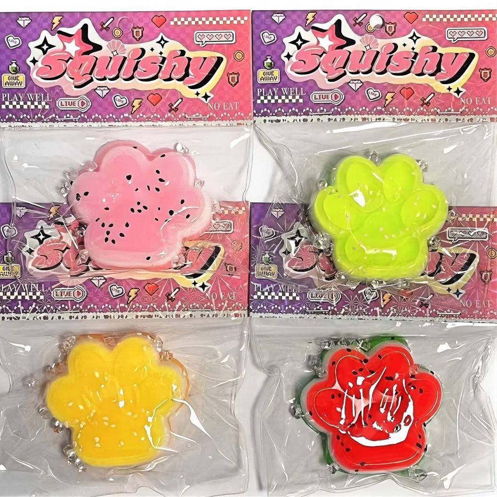 Squishy Pata de Gato Brilhante em Cores Vivas