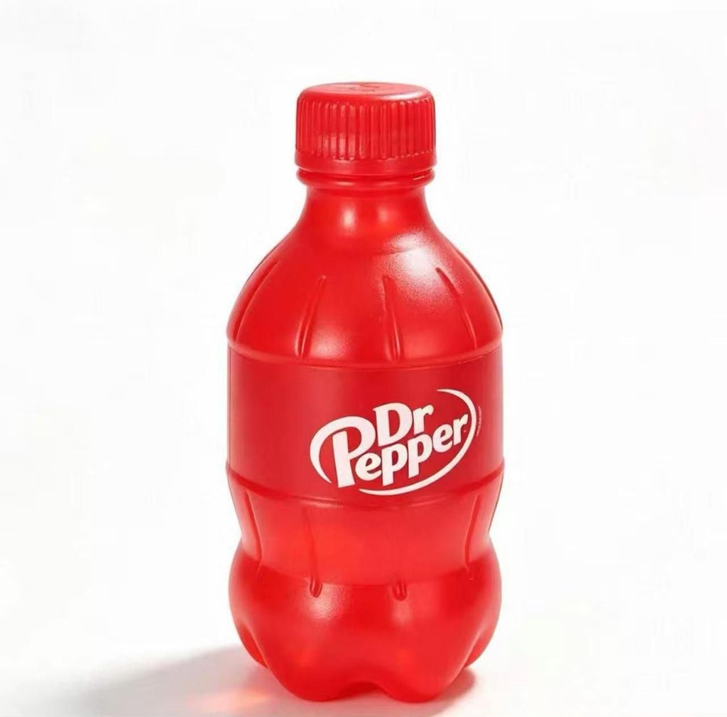 Squishy Garrafa de Refrigerante Vermelha Tema Dr Pepper