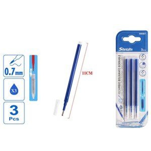 Recarga Esferográfica Apagável 0.7 mm (3 unidades)