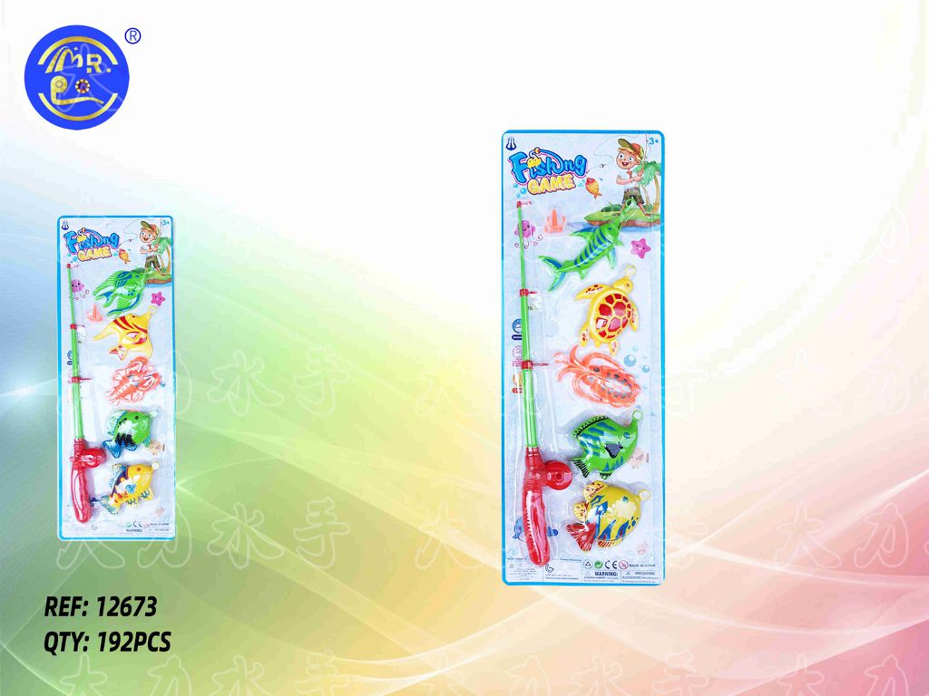 Blister de Pesca com Cana e Animais Marinhos 52,5 x 18,5 x 2,2 Cm