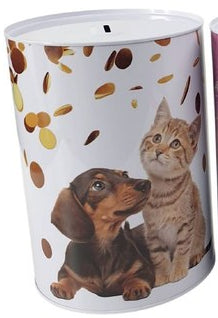 Mealheiro de Metal Animais 15,5 x 22 cm - Cão e Gato