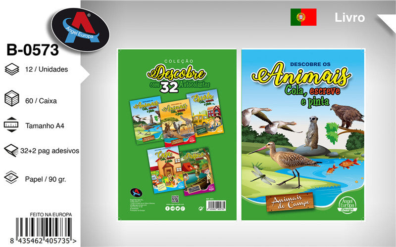 Livro "Animais - Cola, Escreve e Pinta"