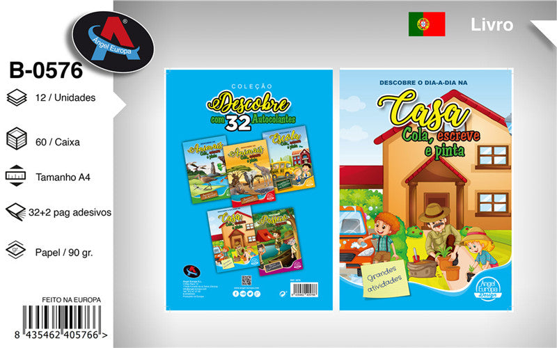 Livro "Casa - Cola, Escreve e Pinta"