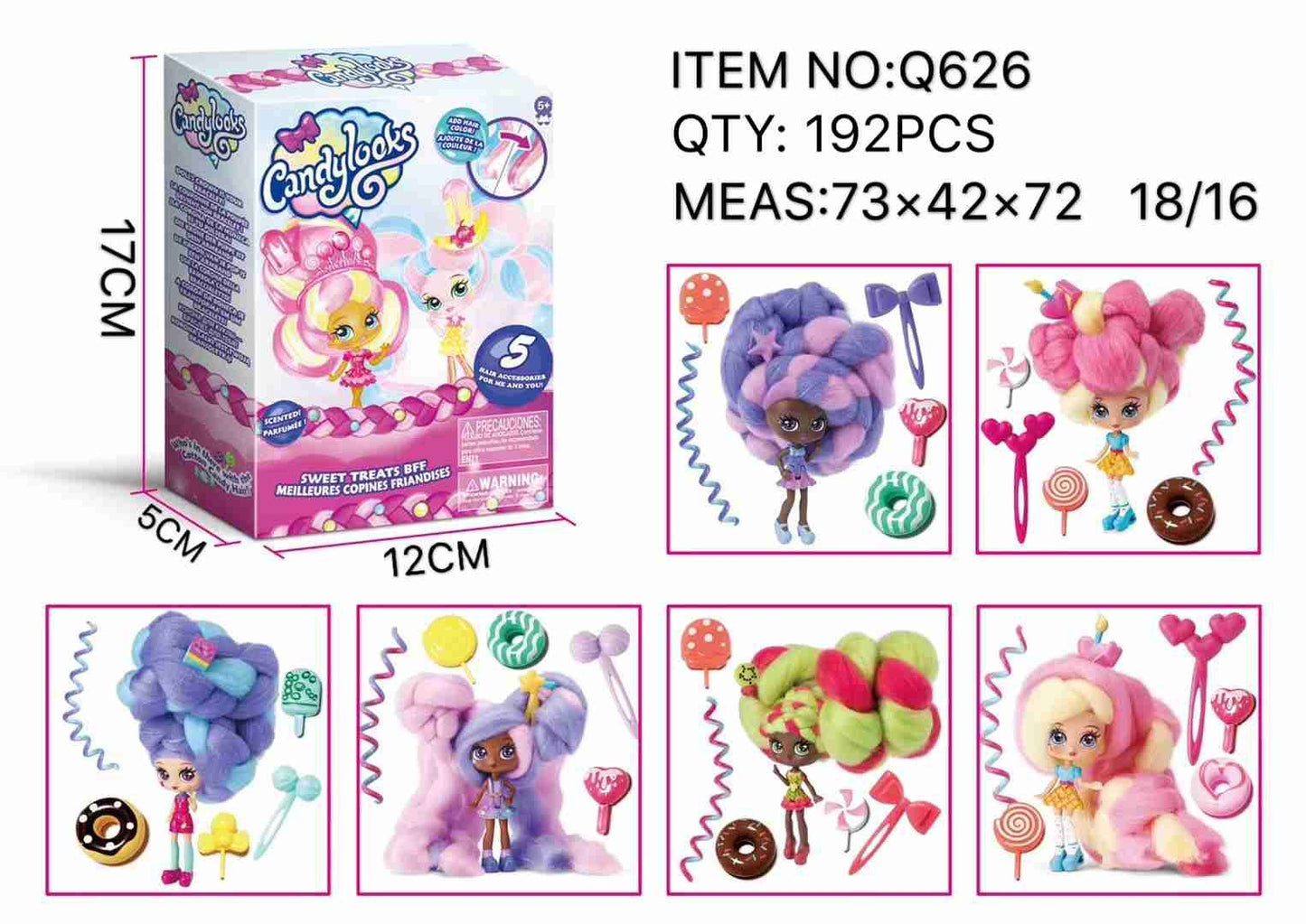 Boneca Marshmallow 6 Estilos 3 Cores de Cabelo (Caixa Surpresa)
