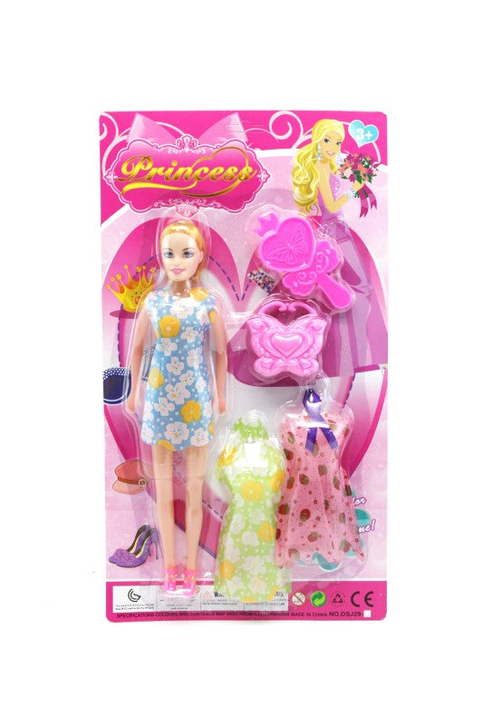 Boneca Princess c/ Roupas e Acessórios 38 x 21 Cm