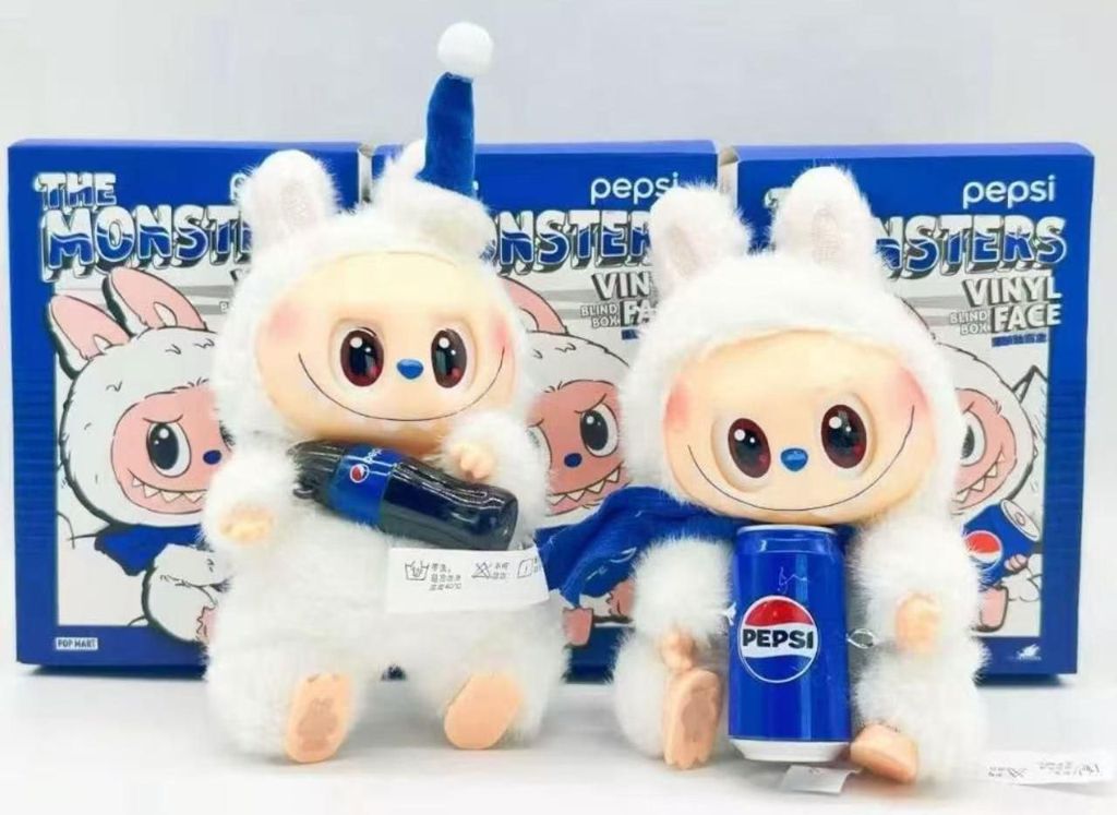 Peluche Labubu com Garrafa - Azul