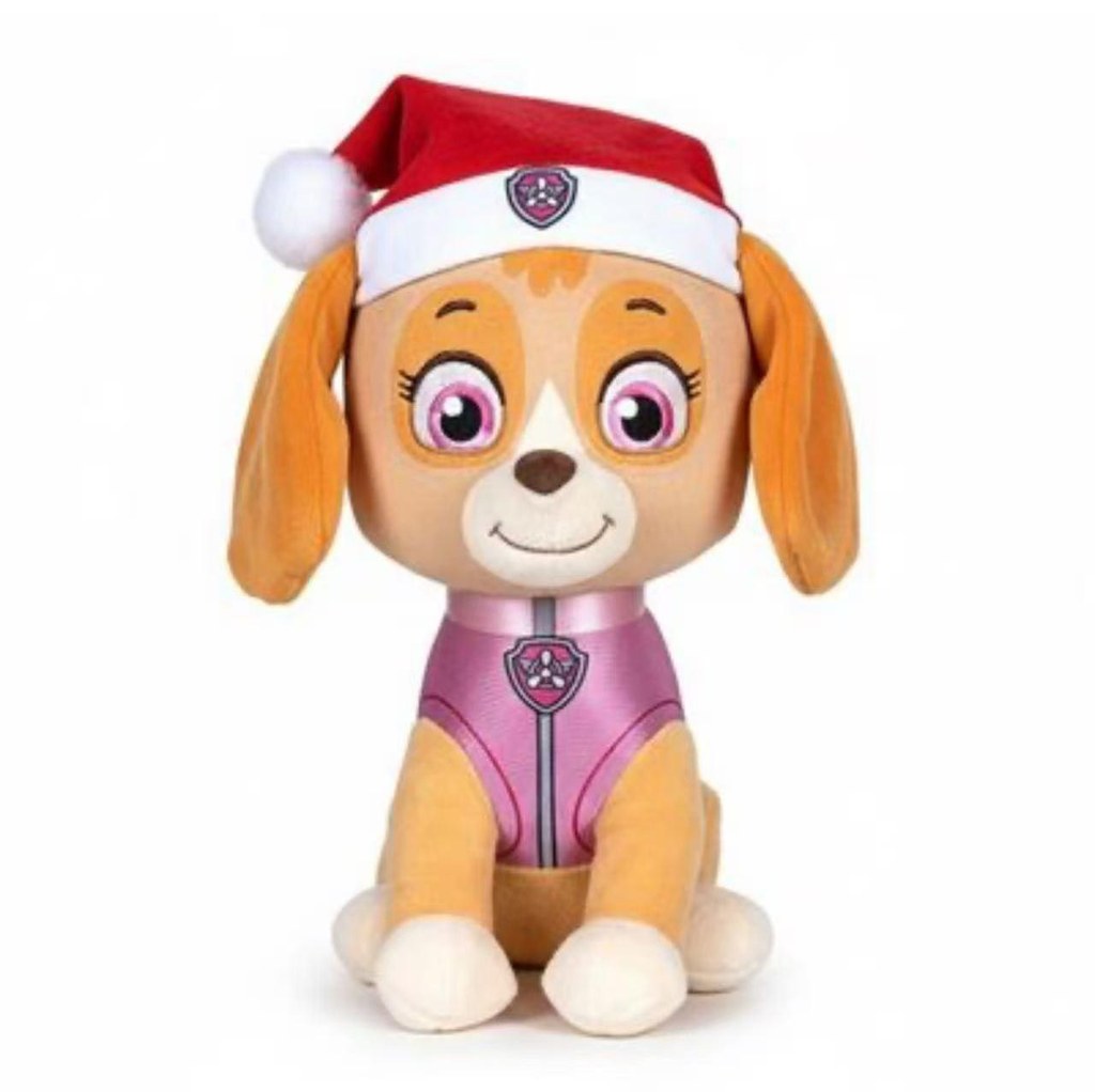 Peluche Sky de Natal da Patrulha Pata 27 cm