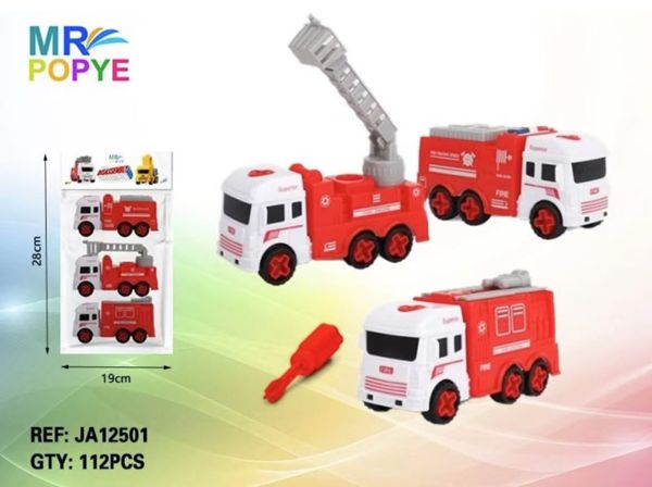 Conjunto 3 Camiões de Bombeiros