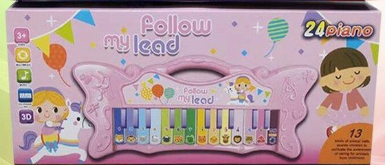Piano Infantil 24 Teclas com Sons de Animais - Rosa