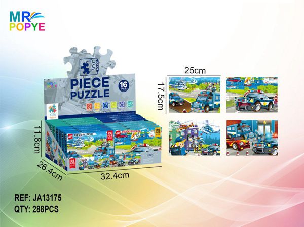 Puzzle Transportes Polícia 24 peças