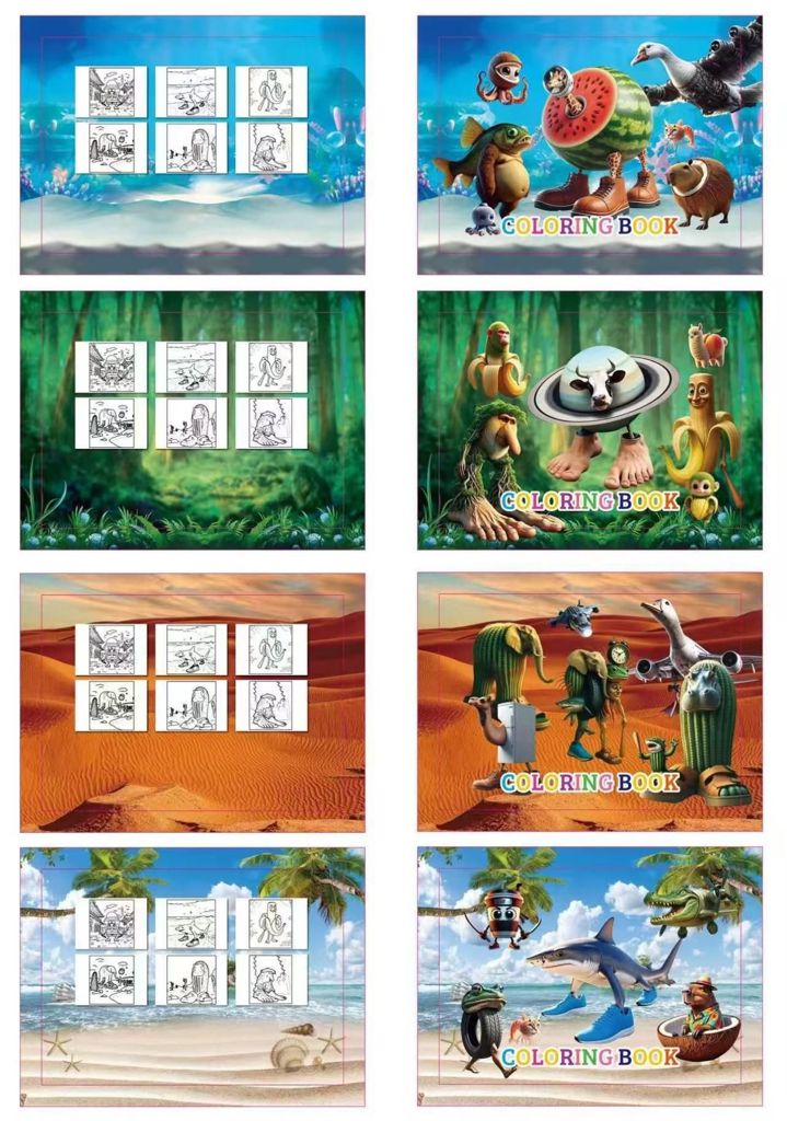 Livro para Colorir Paisagens com Animais (Modelos Sortidos)
