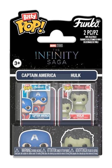 Funko Bitty POP! Marvel – Pack de 2 Capitão América e Hulk