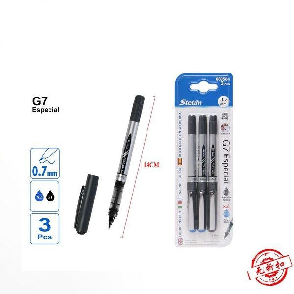 Caneta Esferográfica Tinta Liquida G7 0,7 mm (3 unidades)