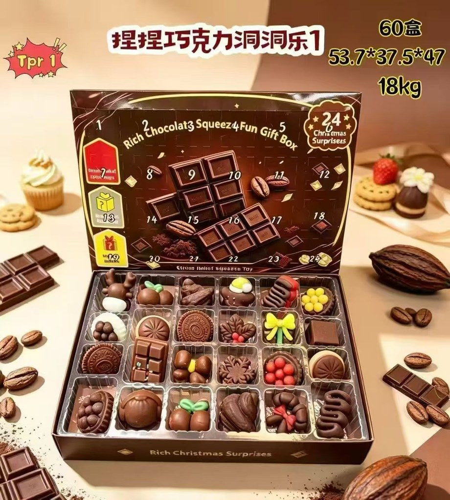 Calendário do Advento com 24 Squishies de Chocolate