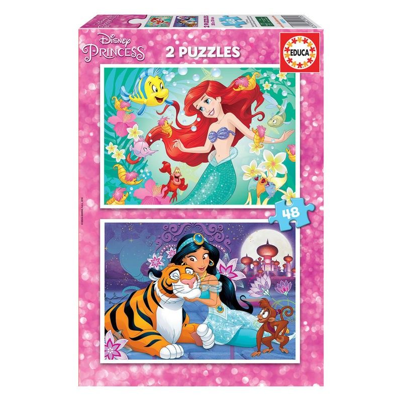 Puzzle Educa Ariel + Jasmin 2x48