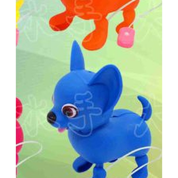 Cão de Orelhas Compridas Elétrico com Música e Trela - Azul