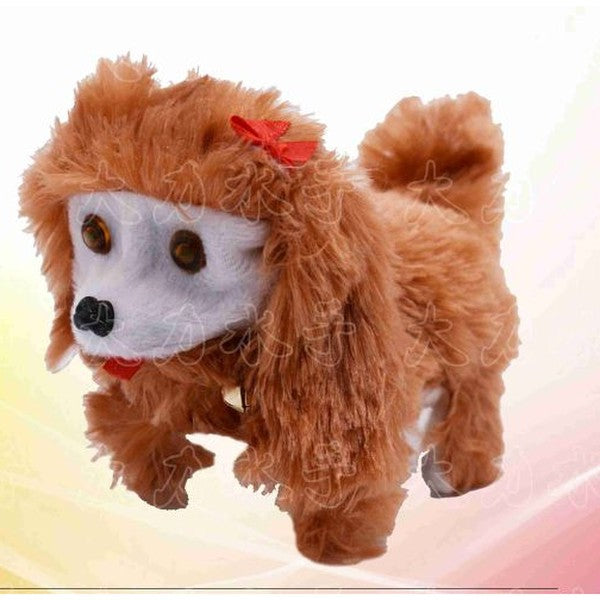 Cão de Peluche com Flores e Música - Castanho