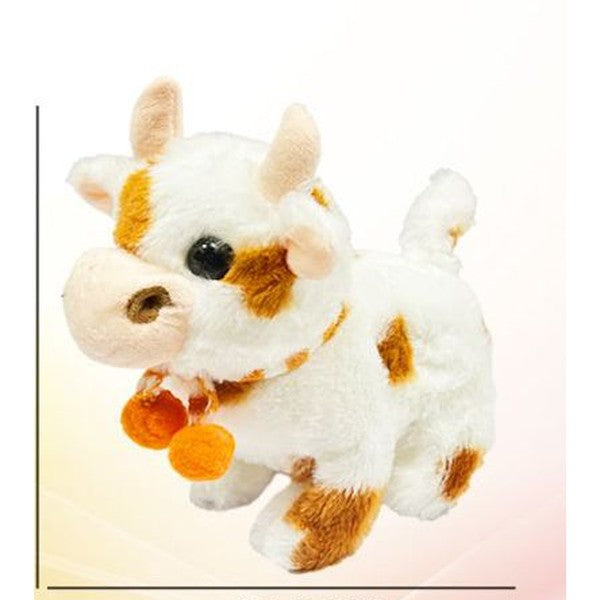 Vaca de Peluche com Música - Castanha e Branca