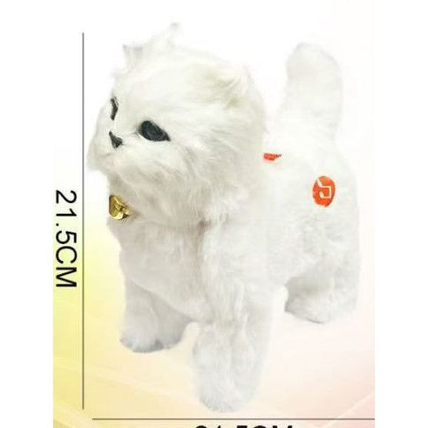 Gato Grande de Peluche com Música - Branco