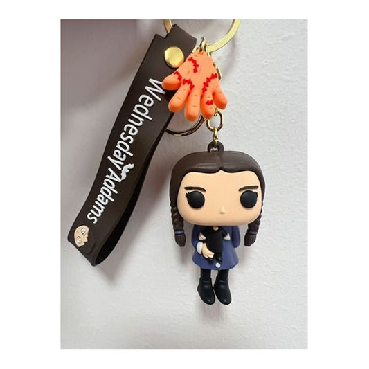Porta-Chaves Wednesday Estilo Chibi - Vestido Azul