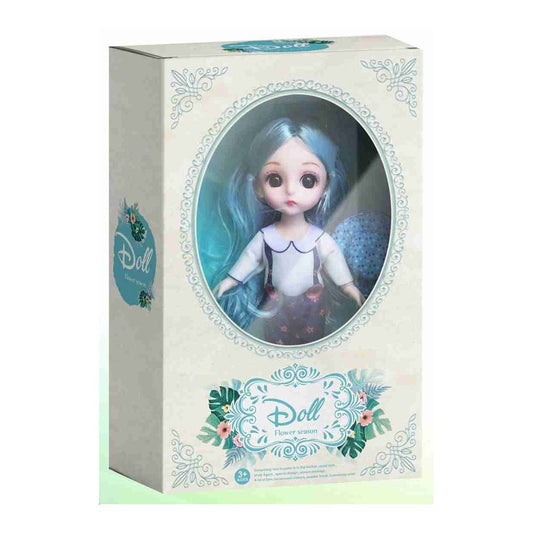 Boneca Fashion 15 Cm Altura - Azul Claro