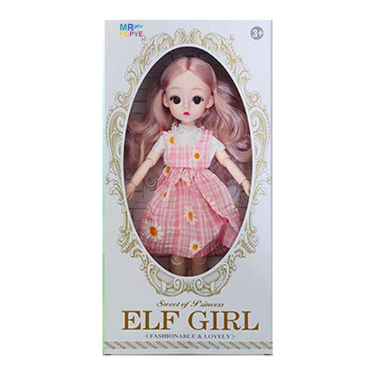 Boneca Elf Girl - Xadrez Rosa