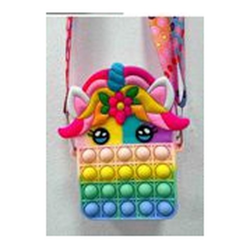 Bolsa Bubble Unicórnio - Arco-Íris c/ Rosa