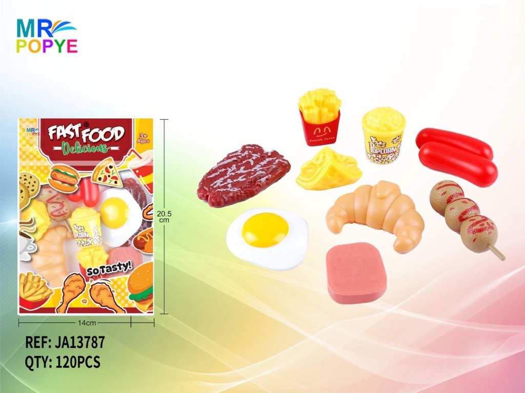 Set Fast Food de Brincar com Salsichas e Croissant 20,5 x 14 Cm